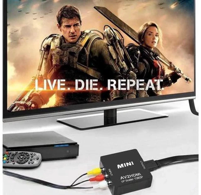 Alt view image 3 of 7 - Black Mini 1080P 3RCA CVBS AV to HDMI Converter Adapter, Analog to Digital Audio Video Converter Supports PAL/NTSC with USB Power Cable, for PC Laptop Xbox PS3 PS4 STB VHS VCR DVD