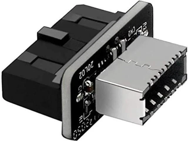 Main image of Vertical Type-E Key-A to USB3.0 20Pin Mainboard Header Adapter, Internal Front Panel USB-C Port Converter