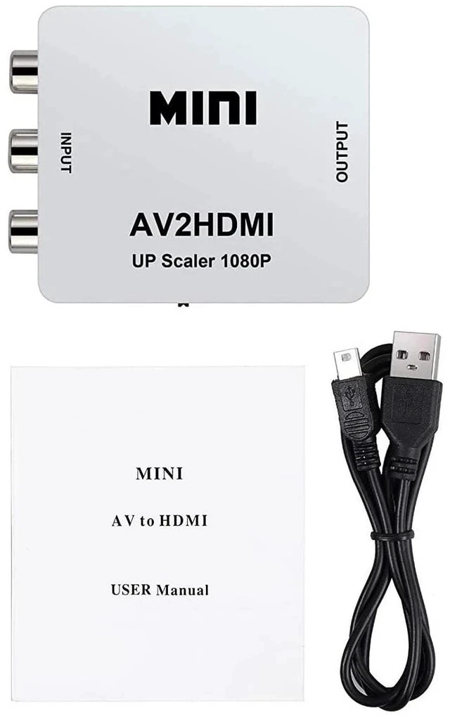Alt view image 3 of 6 - AV to HDMI Video Converter 1080P 3-RCA Composite to HDMI Adapter for DVD / Game Console / Set-Top Box to HDTV / Monitor / Projector - white