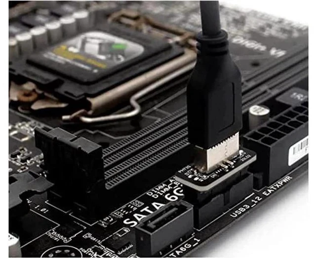 Alt view image 5 of 6 - Vertical Type-E Key-A to USB3.0 20Pin Mainboard Header Adapter, Internal Front Panel USB-C Port Converter