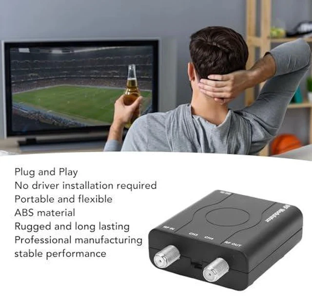 Alt view image 3 of 7 - HDMI RF Modulator Adapter, VHF RF Modulator HDMI Coaxial Converter, 1080P PLL Control of VHF Operating Frequency RFModulator for Home TV Game Console