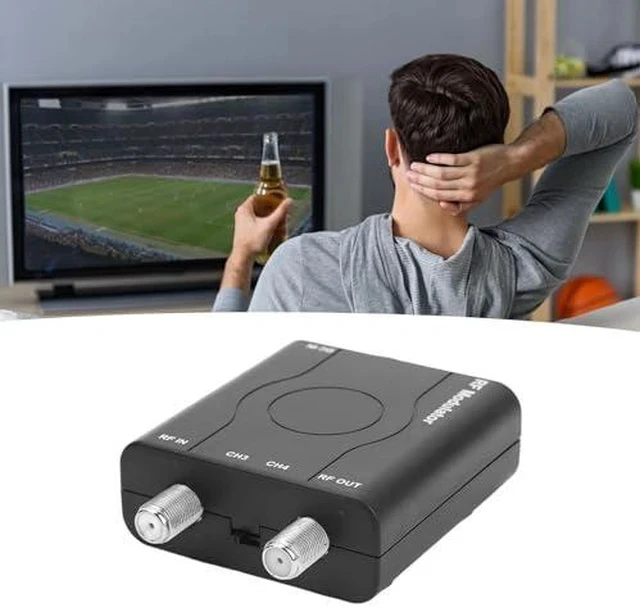 Alt view image 5 of 7 - HDMI RF Modulator Adapter, VHF RF Modulator HDMI Coaxial Converter, 1080P PLL Control of VHF Operating Frequency RFModulator for Home TV Game Console