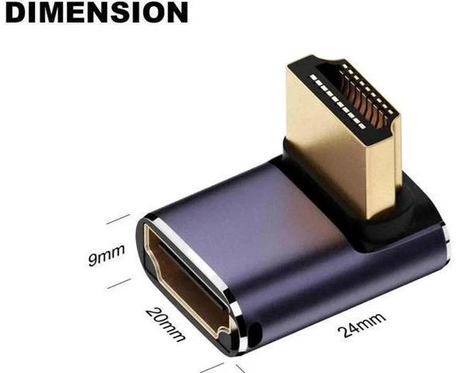 Alt view image 5 of 6 - 4-Pack 90 Degree HDMI 2.1 Right Angle Adapters, Up/Down/Left/Right Multi-Direction Male to Female Extender, 48Gbps Bandwidth Supports 8K@60Hz & 4K@120Hz for Laptops, DVD Players, UHD TVs, Monitors & P