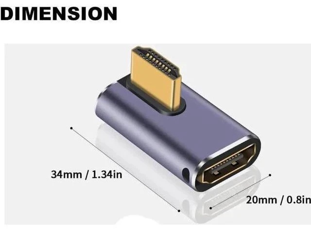 Alt view image 6 of 6 - 4-Pack 90 Degree HDMI 2.1 Right Angle Adapters, Up/Down/Left/Right Multi-Direction Male to Female Extender, 48Gbps Bandwidth Supports 8K@60Hz & 4K@120Hz for Laptops, DVD Players, UHD TVs, Monitors & P