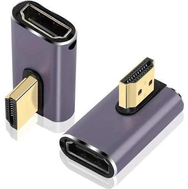 Alt view image 5 of 6 - 2-Pack Left & Right 90° HDMI 2.1 Adapters, Male to Female Extender, 48Gbps, Supports 8K@60Hz & 4K@120Hz for Laptops, DVD, UHD TV, Monitors, PS Consoles