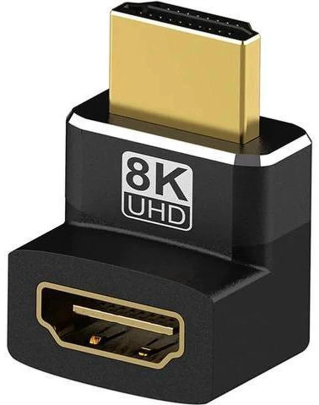 Alt view image 2 of 7 - 2-Pack HDMI 2.1 Right Angle Adapters (90° + 270°), Male to Female Gender Changer Supports 8K@60Hz, 4K@120Hz, HDR & eARC for HDTV, Laptops, PS4, PS5, Xbox