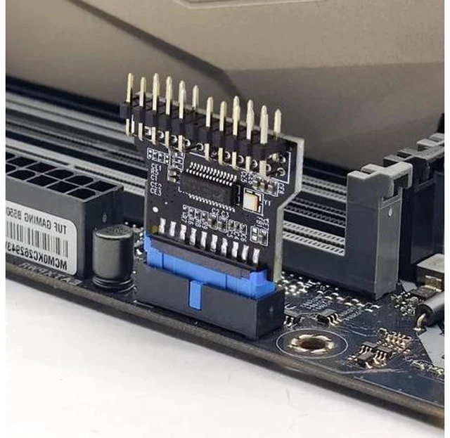 Alt view image 5 of 7 - Motherboard USB3.0 19Pin Header to Dual USB2.0 9Pin Female Splitter Cable, 1-to-2 Internal USB Port Multiplier Adapter