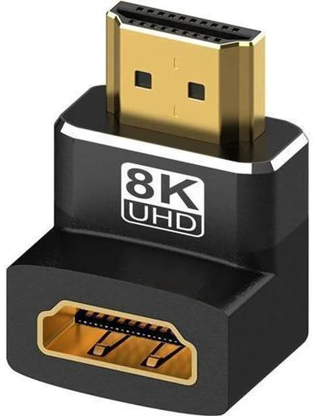 Alt view image 3 of 7 - 2-Pack HDMI 2.1 Right Angle Adapters (90° + 270°), Male to Female Gender Changer Supports 8K@60Hz, 4K@120Hz, HDR & eARC for HDTV, Laptops, PS4, PS5, Xbox
