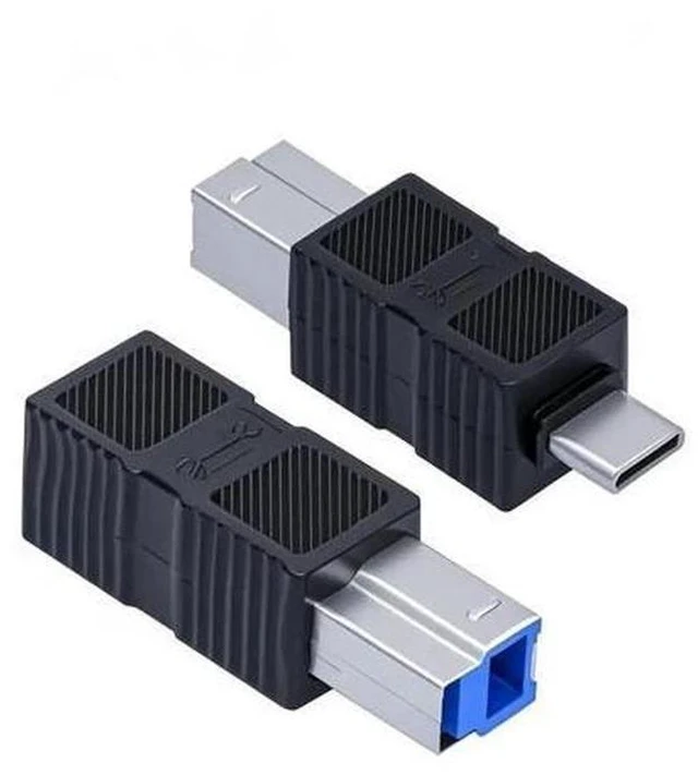 Main image of 2 Pack USB 3.0 Type-B Male to Type-C Male & Female Adapter, 5Gbps Converter Cord for Hard Drive, SSD & Camera