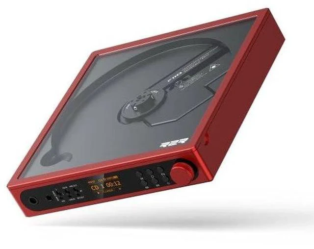 Alt view image 4 of 7 - DM15 Portable Stereo CD Player with True 24Bit R2R DAC, 1150mW+1150mW High-Power Output, aptX Adaptive Bluetooth Transmitter, 24 Sound Presets, USB/CD HiFi Audio, HD Display (Red)