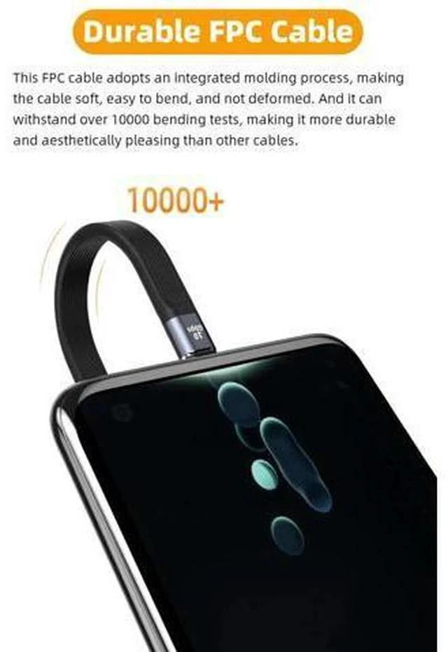 Alt view image 5 of 5 - 5.3 Inch Short USB A to USB C Cable, 60W Fast Charging 10Gbps Data Cord for Portable SSD, Power Bank, Android Auto, Laptop, Tablet & Phone