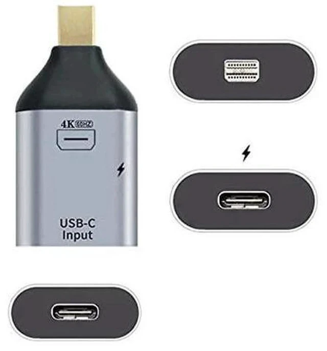 Alt view image 7 of 7 - USB-C Female to Mini DisplayPort Adapter with PD Charging, 4K@60Hz Video Converter for Phone & Laptop
