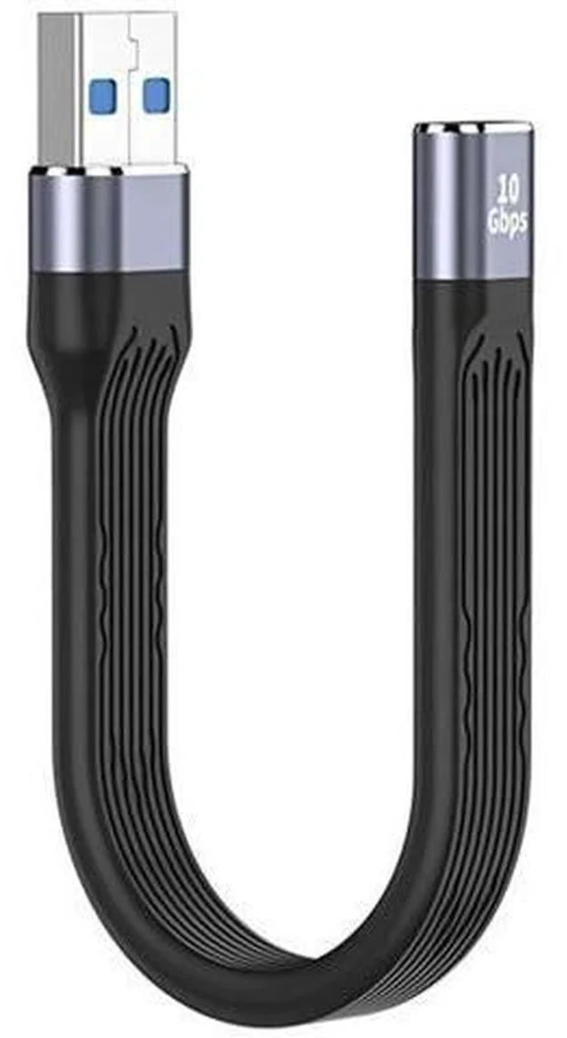 Main image of 13cm Flat Slim FPC Cable, USB 3.1 Type C Female to USB 3.0 Type A Male, 10Gbps Data Transfer for Laptop Phone