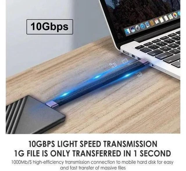 Alt view image 2 of 7 - 13cm Flat Slim FPC Cable, USB 3.1 Type C Female to USB 3.0 Type A Male, 10Gbps Data Transfer for Laptop Phone