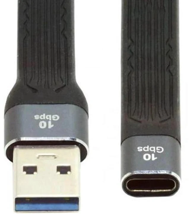 Alt view image 7 of 7 - 13cm Flat Slim FPC Cable, USB 3.1 Type C Female to USB 3.0 Type A Male, 10Gbps Data Transfer for Laptop Phone