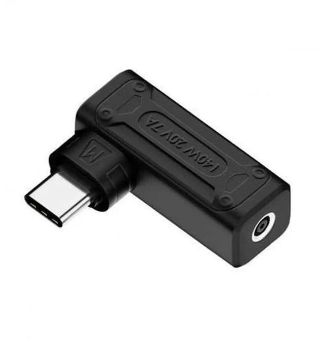 Main image of 90 Degree Angled DC 4.5x3.0mm Male to USB-C Female Power Adapter, 100W/140W PD Charging Converter for Laptop & Mobile Phones