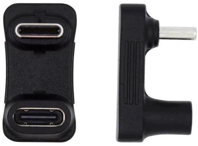 Alt view image 3 of 7 - U-Shaped Right Angle USB 3.0 Type-C Male to Female Adapter, 10Gbps Data Video Power Converter Back Angled Connector for Steam Deck Phones Laptops