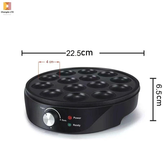 Alt view image 7 of 7 - 110V US Standard 18-Hole Takoyaki Maker Multi-Timer Octopus Ball Machine, Electric Griddle for Fish Balls/Shrimp Balls/Egg Waffles