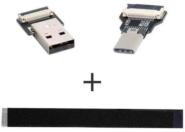 Alt view image 4 of 7 - 0.5M Flat Ribbon USB-A Male to USB-C Male Flex Extension Cable | USB2.0 Flexible Thin Cord