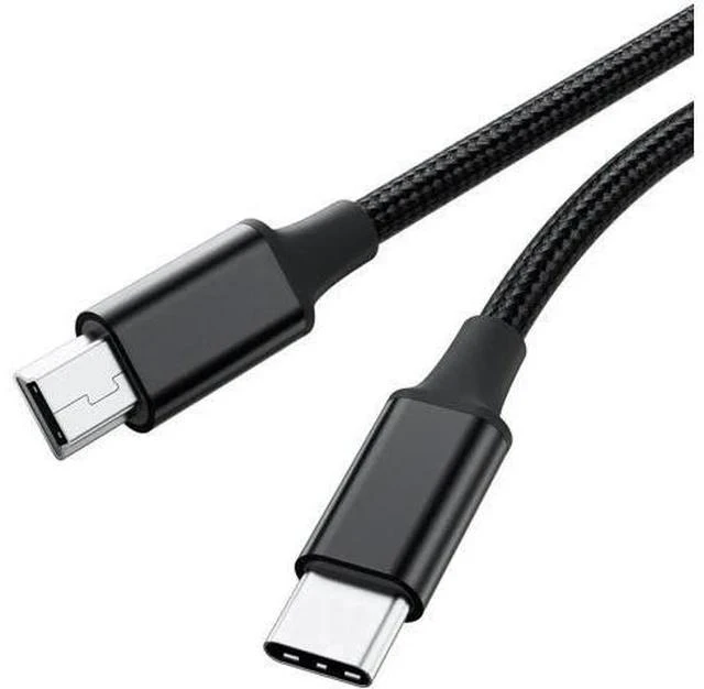 Main image of 5FT Braided USB-C to Mini USB Cable, 480Mbps OTG Charging Cord for Camera, PS3 Controller, Dash Cam, Ti-84 Plus
