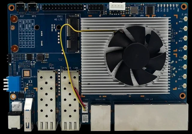 Alt view image 3 of 6 - Barebone Cooling Radiator and Fan Set Designed for BPI-R3 Single Board Computer(Integrated Heatsink and Fan Design)