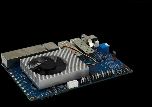 Alt view image 5 of 6 - Barebone Cooling Radiator and Fan Set Designed for BPI-R3 Single Board Computer(Integrated Heatsink and Fan Design)