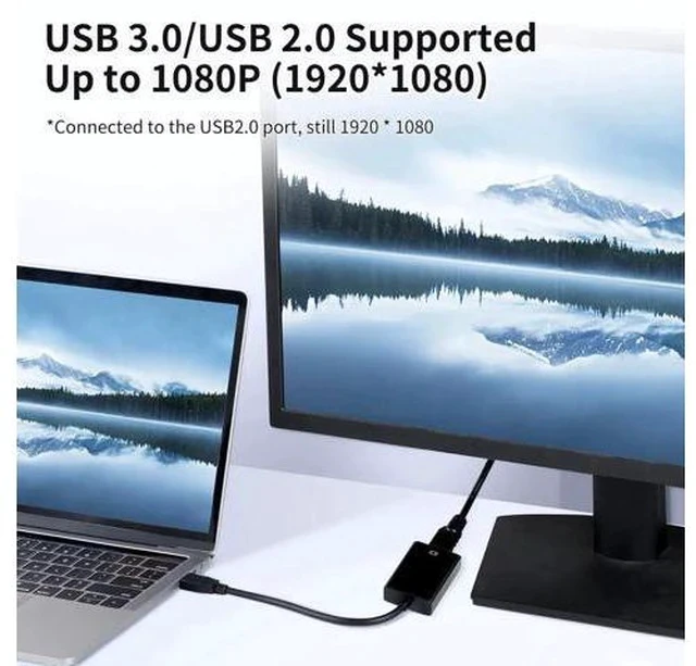 Alt view image 4 of 7 - USB 3.0/2.0 to HDMI Adapter, 1080P Full HD Video Audio Converter, External Video Display Adapter for Desktop PC Monitor TV, Compatible with Windows XP/7/8/8.1/10