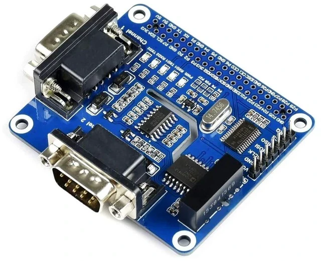 Alt view image 2 of 7 - 2-Channel Isolated RS232 Expansion HAT for Raspberry Pi Model 4 B/3B+/3B/2B/B+/A+/Zero/Zero W Adopts SC16IS752+SP3232 Combination, Converts SPI to RS232, Data Rate up to 921600bps