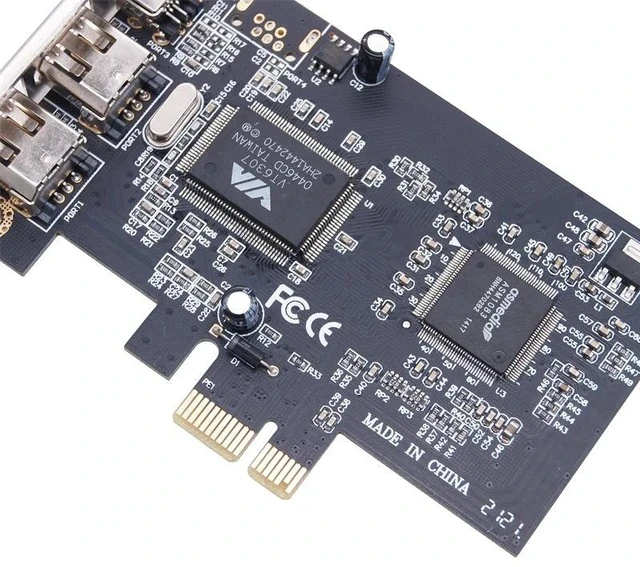 Alt view image 3 of 6 - PCI-E 1394 FireWire Video Capture Card 3-Port DV Camera Adapter, PCIe 1X Interface, IEEE 1394a, Plug & Play (No Driver Required)