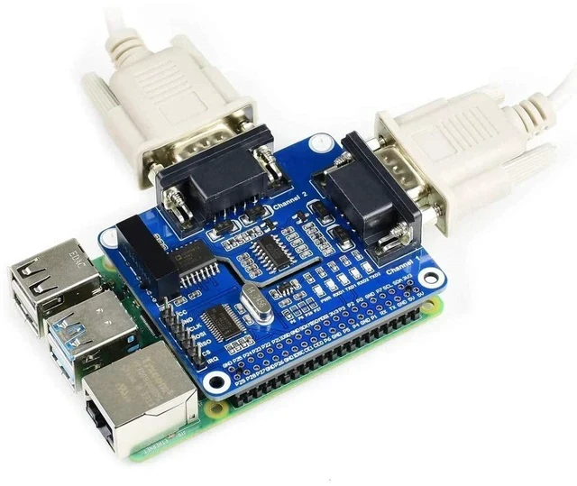 Alt view image 5 of 7 - 2-Channel Isolated RS232 Expansion HAT for Raspberry Pi Model 4 B/3B+/3B/2B/B+/A+/Zero/Zero W Adopts SC16IS752+SP3232 Combination, Converts SPI to RS232, Data Rate up to 921600bps