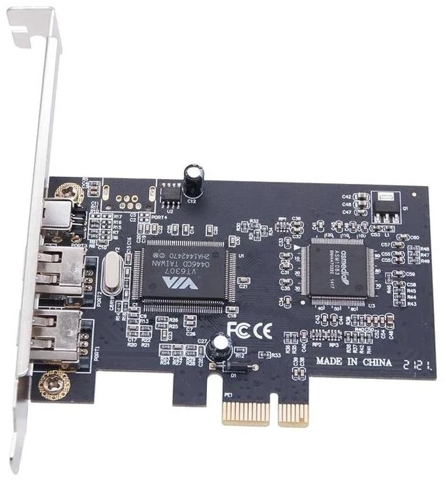 Alt view image 4 of 6 - PCI-E 1394 FireWire Video Capture Card 3-Port DV Camera Adapter, PCIe 1X Interface, IEEE 1394a, Plug & Play (No Driver Required)