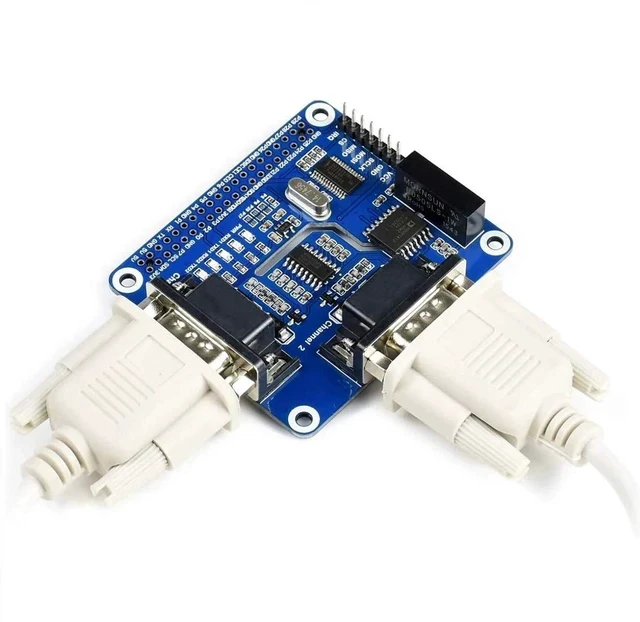 Alt view image 6 of 7 - 2-Channel Isolated RS232 Expansion HAT for Raspberry Pi Model 4 B/3B+/3B/2B/B+/A+/Zero/Zero W Adopts SC16IS752+SP3232 Combination, Converts SPI to RS232, Data Rate up to 921600bps