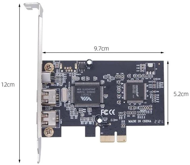 Alt view image 6 of 6 - PCI-E 1394 FireWire Video Capture Card 3-Port DV Camera Adapter, PCIe 1X Interface, IEEE 1394a, Plug & Play (No Driver Required)