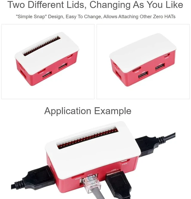 Alt view image 5 of 7 - Ethernet/USB HUB HAT B with Box ABS Case for Raspberry Pi Zero/Zero W/2 W/Zero WH/2 WH,PC,with 1 RJ45 10/100M Ethernet Port, 3 USB Ports Compatible with USB2.0/1.1