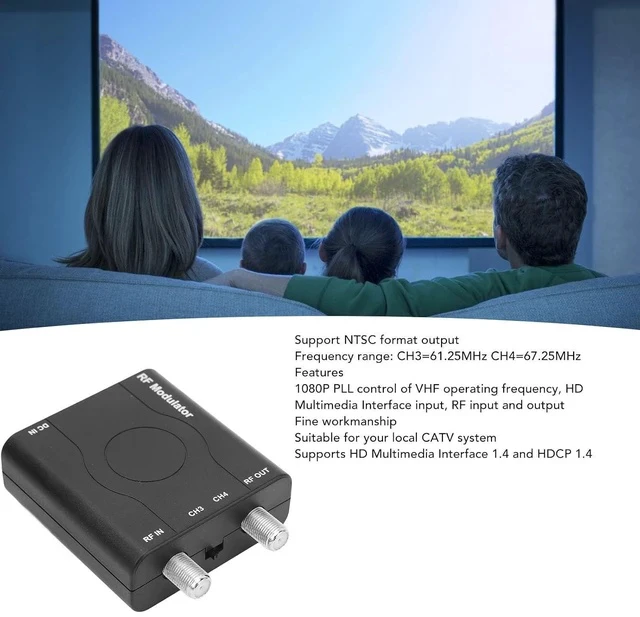 Alt view image 3 of 7 - HDMI RF Modulator Adapter, RF Modulator HDMI Coaxial Converter, Support NTSC Format Output, 1080P PLL Control VHF Working Frequency