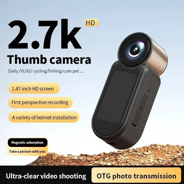 Main image of 2.7K HD Thumb Action Camera Wearable Mini Camera for Outdoor Cycling, Motorcycle Riding, and Hands-Free Recording