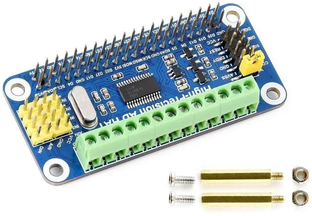 Main image of High-Precision AD HAT for Raspberry Pi, ADS1263 10-Ch 32-bit ADC, GPIO Connectivity