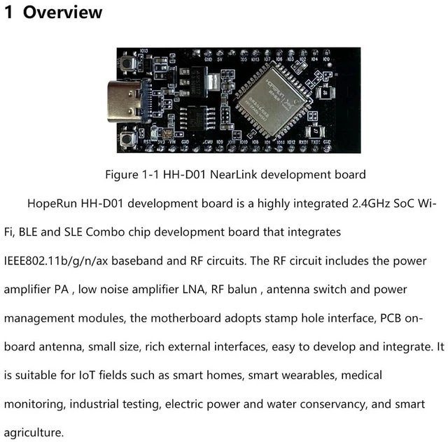 Alt view image 5 of 6 - HopeRun HH-D01 Development Board, HiSilicon NearLink WS63 Core, 2.4G WiFi + BLE + SLE, Supports OpenHarmony (2 PCS)