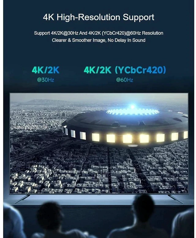 Alt view image 5 of 7 - HDMI Switcher 3 in 1 Out 4K HD HDMI Switcher Splitter,Support 4K/2K@30Hz and 4K/2K (YCbCr420)@60Hz Resolution,HDMI 1.4b,DVI1.0,Compatible with Raspberry Pi, PC, Smartphone