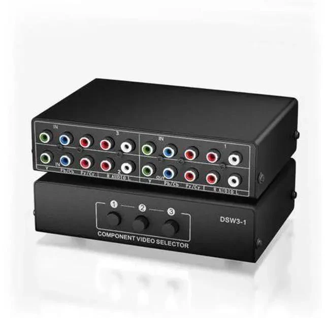Main image of 3 in 1 Out Component AV Switch Box, 3-Port 5 RCA YPbPr RGB Component Video Selector with L/R Stereo Audio, Supports 1080P, Compatible with Xbox, Wii, PS1/PS2/PS3, SNES, DVD Players, STB and HDTV