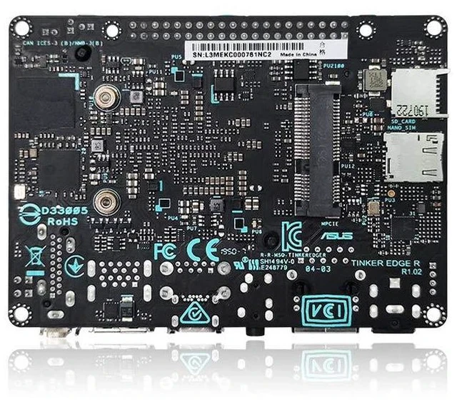 Alt view image 2 of 6 - Tinker Edge R AI Single Board Computer RK3399Pro with 2GB RAM 1GB NPU RAM 16GB EMMC for Edge AI Applications Computing and TensorFlow Lite Models Training. (Basic Version (3+16))