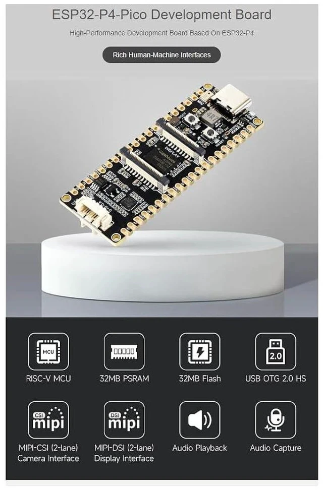 Alt view image 2 of 7 - ESP32-P4-Pico Development Board Based On ESP32-P4,High-Performance MCU with RISC-V 32-bit Ddual-core and Single-core Processors,Rich Human-Machine Interfaces