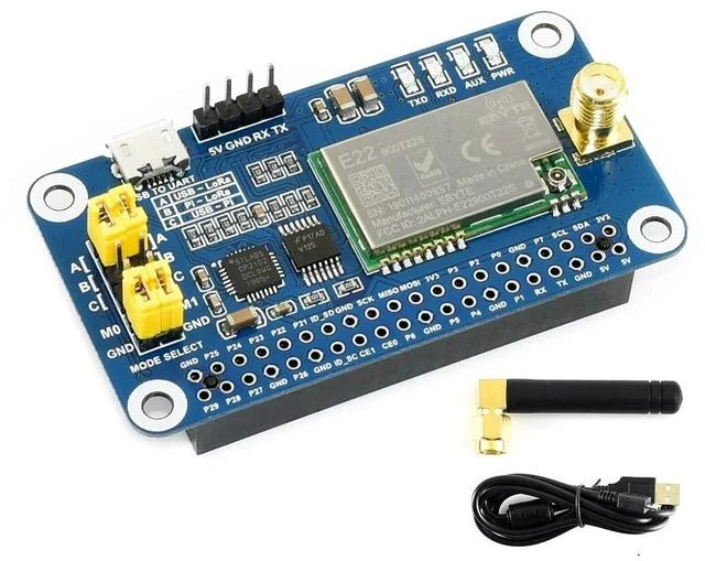Main image of SX1262 LoRa HAT for Raspberry Pi Series Boards 915MHz Frequency Band,Support Data Transmission up to 5km,Wake on Radio,Wireless Config, Carrier Sensing, Communication Key