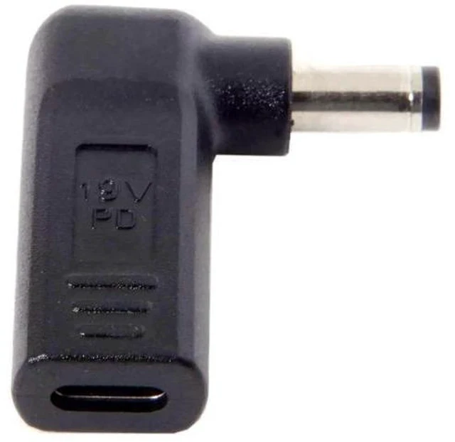 Alt view image 3 of 5 - 90 Degree Angled USB 3.1 Type-C to DC 5.5x2.1mm Adapter, 20V PD Emulator Trigger for Laptop Power Supply
