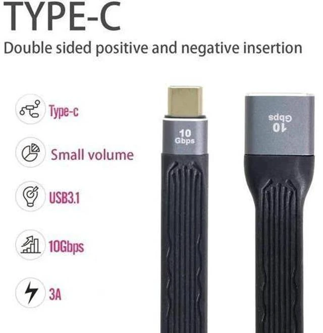 Alt view image 3 of 7 - 13cm FPC Flat USB3.1 Type-C Male Host to USB3.0 Type-A Female OTG Cable | Slim Low Profile Data Cord for Phones & Laptops