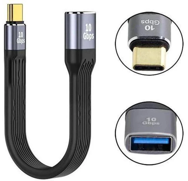 Alt view image 5 of 7 - 13cm FPC Flat USB3.1 Type-C Male Host to USB3.0 Type-A Female OTG Cable | Slim Low Profile Data Cord for Phones & Laptops