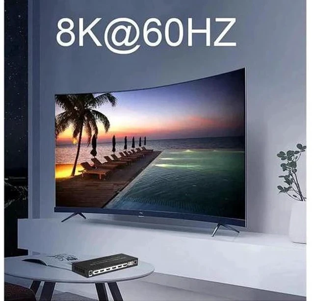 Alt view image 7 of 7 - 4 In 2 Out HDMI 2.1 8K Matrix Switch Splitter, 4×2 HDR Video Matrix with IR Remote, 8K@60Hz 4K@120Hz CEC ARC Audio Extractor, SPDIF 5.1CH + RCA Stereo L/R Output HDCP2.3