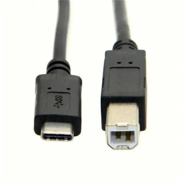 Alt view image 2 of 3 - Braided USB-C to USB 2.0 B Printer Cable, Compatible with MacBook, Brother Printers & MIDI Controllers