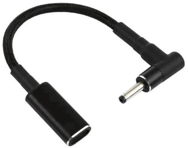 Main image of Right Angle 3.0×1.0mm DC to USB-C PD 100W Nylon Braided Power Cable|18.5V~20V Trigger Converter Cord