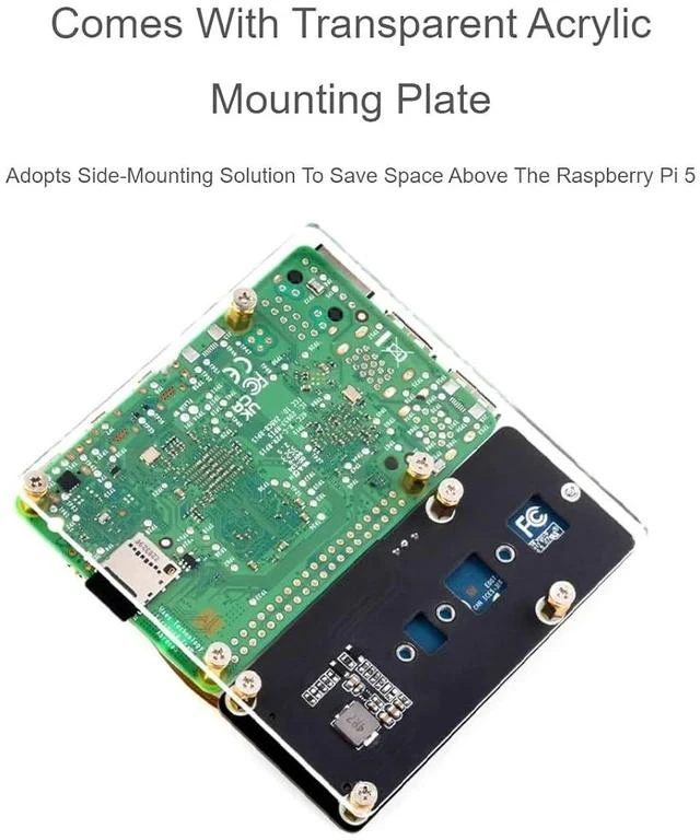Alt view image 6 of 7 - PCIe to M.2 Adapter Board (C) for Raspberry Pi 5,Support M.2 NVMe SSD 2230 2242 2260 2280,Supports Gen2 and Gen3 Modes